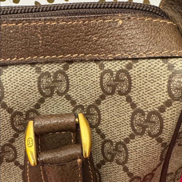 Authentic Vintage Gucci Boston Satchel Bag in Brown and Beige - Picture 16 of 16